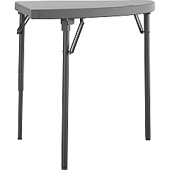 Dorel Zown Classic 24" Corner Blow Mold Fold Table Half Moon Top - 3 Legs - 200 lb Capacity - 29.50" Table Top Width x 29.20" Table Top Depth - 29.50" Height - Indoor, Outdoor, Conferencing, Commercial, Office, Wedding - Gray - High-density P (60523SGY2E) Dorel Zown Classic 24" Corner Blow Mold Fold Table Half Moon Top - 3 Legs - 200 lb Capacity - 29.50" Table Top Width x 29.20" Table Top Depth - 29.50" Height - Indoor, Outdoor, Conferencing, Commercial, Office, Wedding - Gray - High-density P (60523SGY2E)