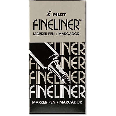 Pilot Marker Pens 0.7 mm Fine Pen Point - Black Ink - Black Barrel - Acrylic Fiber Tip - Writing - 12 / Box (11002BX)