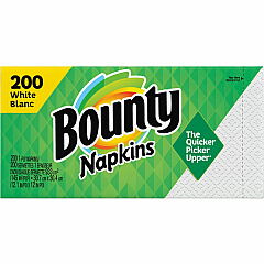 Bounty Quilted Napkins 1 Ply - 12" Width x 12" Length - White - Paper - 1 Pack (96595) Bounty Quilted Napkins 1 Ply - 12" Width x 12" Length - White - Paper - 1 Pack (96595)