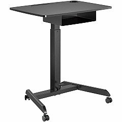Kantek Mobile Height-Adjustable Sit-Stand Desk Adjustable Height - 22" Table Top Length x 31.50" Table Top Width - 49" Height - Assembly Required - Black - Melamine Top Material - Steel Frame Material - 1 Each (STS330B)