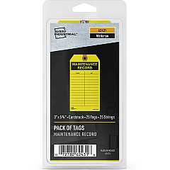 Avery&reg; Preprinted MAINTENANCE RECORD Hang Tags 5.75" Length x 3" Width - Card Stock - Yellow - 1 Pack (62431)