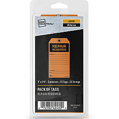 Avery&reg; Preprinted REPAIR REQUIRED Repair Tags 5.75" Length x 3" Width - Card Stock - Orange - 1 Pack (62430)