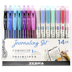 Zebra SARASA Clip Pen/MIDLINER Marker Journaling Set 0.5 mm, 1 mm Pen Point Size - Broad, Fine Marker Point - Bullet, Chisel Marker Point Style - Assorted Water Based Ink - Retractable - Double Ended, Push Button Mechanism, Pocket Clip, Acid-free (10014) Zebra SARASA Clip Pen/MIDLINER Marker Journaling Set 0.5 mm, 1 mm Pen Point Size - Broad, Fine Marker Point - Bullet, Chisel Marker Point Style - Assorted Water Based Ink - Retractable - Double Ended, Push Button Mechanism, Pocket Clip, Acid-free (10014)
