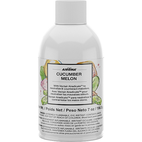 Vectair Systems Airoma Dispenser Fragrance Refill Aerosol - 6000 ft? - Cucumber & Melon - 60 Day - Odor Neutralizer - 12 / Carton (AIRCUC)