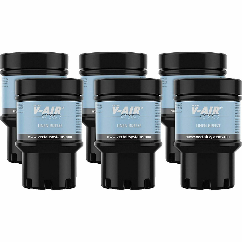Vectair Systems V-Air MVP Dispenser Fragrance Refill Spray - 6000 ft? - Linen - 60 Day - Odor Neutralizer - 6 / Carton (SOLIDLIN)