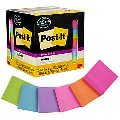 Post-it® Super Sticky Notes 15 - 3" Flag/Note Width x 3" Flag/Note Length - Square - 45 Sheets per Pad - Neon Orange, Tropical Pink, Power Pink, Iris, Blue Paradise, Neon Green Limeade - Adhesive, Recyclable - 15 / Pack (65415SSCP) Post-it® Super Sticky Notes 15 - 3" Flag/Note Width x 3" Flag/Note Length - Square - 45 Sheets per Pad - Neon Orange, Tropical Pink, Power Pink, Iris, Blue Paradise, Neon Green Limeade - Adhesive, Recyclable - 15 / Pack (65415SSCP)