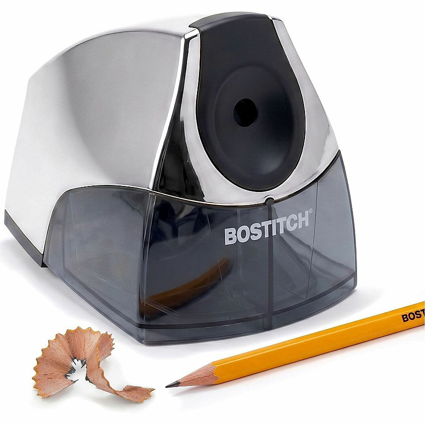 Bostitch Personal Electric Pencil Sharpener 4" Width x 8.3" Depth - Gray - 1 Each (EPS4CHROME)