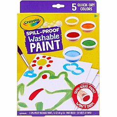 Crayola Spill Proof Washable Paint Set 5 Color(s) - Multicolor - Washable - 1 Kit (541092) Crayola Spill Proof Washable Paint Set 5 Color(s) - Multicolor - Washable - 1 Kit (541092)