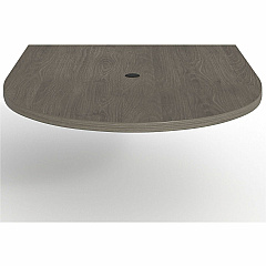 Lorell Prominence 2.0 Half-Racetrack Conference Tabletop Half Racetrack - 60" Width x 48" Depth x 1.5" Thickness - Band Edge - Material: Particleboard - Finish: Laminate, Gray Elm - Grommet, Cord Management, Durable, Mar Resistant, Burn Res (LLRPOC4860GE)