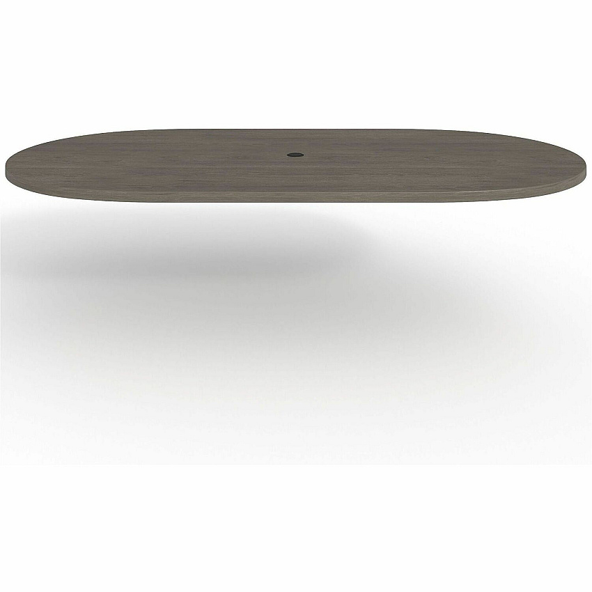Lorell Prominence 2.0 Racetrack Conference Tabletop Oval - 96" Width x 48" Depth, x 1.5" Thickness Top - Material: Particleboard - Finish: Gray Elm - Laminated, Durable, Mar Resistant, Burn Resistant, Impact Resistant, Edge Banding, Cord Ma (LLRPRT4896GE)