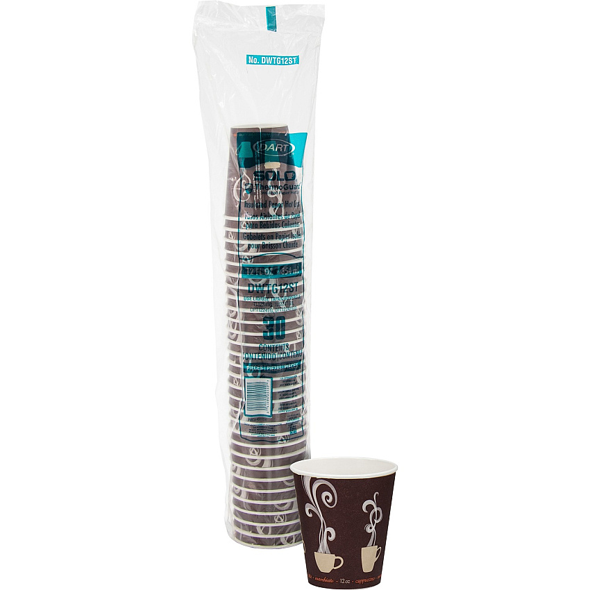 Solo ThermoGuard 12 oz Double Walled Paper Hot Cups 12 fl oz - Multi - Paper, Polyethylene - Hot Drink, Beverage - 30 / Bag (DWTG12ST)