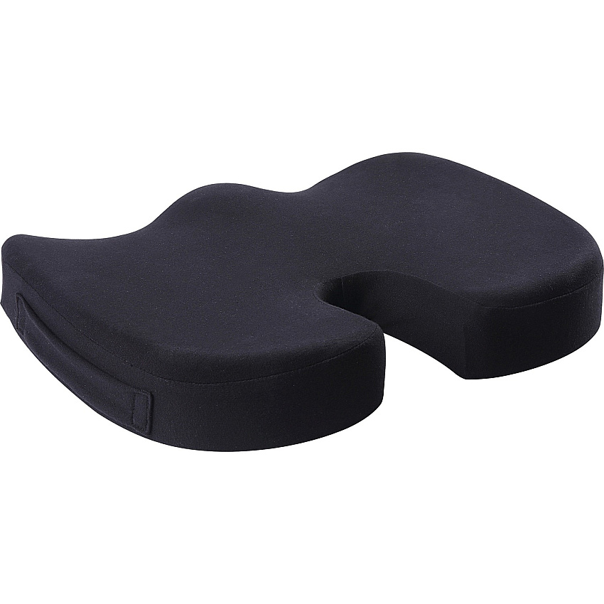 Lorell Butterfly-Shaped Seat Cushion 17.50" x 15.50" - Fabric, Memory Foam, Silicone - Butterfly - Comfortable, Ergonomic Design, Durable, Machine Washable, Zippered, Anti-slip - Black - 1 Each (LLR18307)