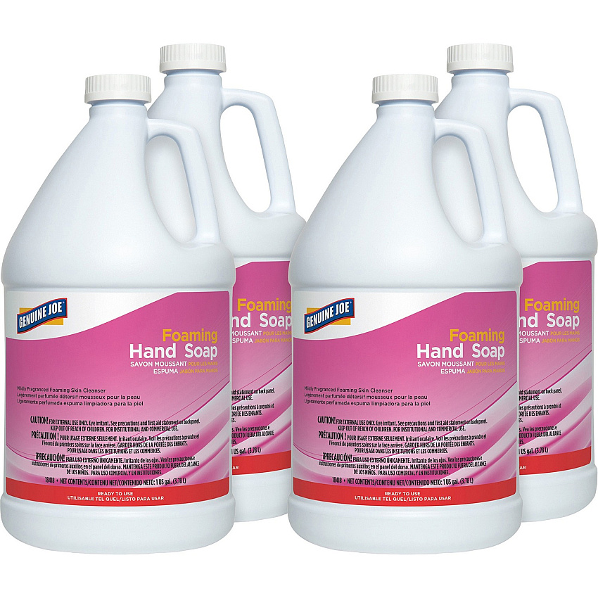 Genuine Joe Ultra Mild Foaming Skin Cleanser Fresh Scent - 1 gal - Hand, Skin - Moisturizing - Pink - Anti-irritant, Non-drying - 4 / Carton (GJO18418CT)