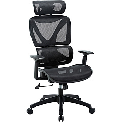 Lorell Xavier All-Mesh High-Back Chair with Articulating Lumbar Black Seat Color - Mesh Seat Material - Black Back Color - Mesh Back Material - Plastic Frame Material - High Back - 5-star Base - Armrest - 1 Each (LLR84396)