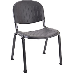Lorell Low-Back Stack Chairs Polypropylene Seat Material - Polypropylene Back Material - Low Back - Four-legged Base - Black - 4 / Carton (LLR62125)