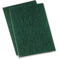 Genuine Joe Heavy-duty Scouring Pad 9.7" Width x 6.9" Depth - 15 / Carton - Polyester Blend - Green (GJO18421)