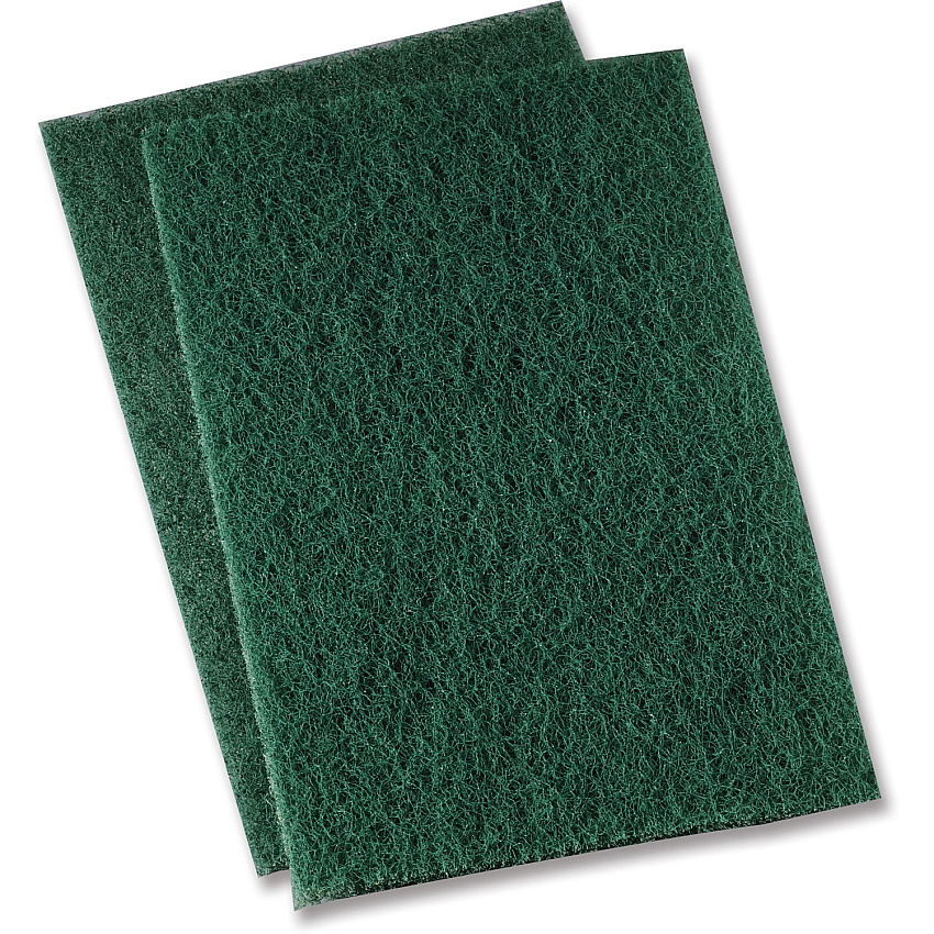 Genuine Joe Heavy-duty Scouring Pad 9.7" Width x 6.9" Depth - 15 / Carton - Polyester Blend - Green (GJO18421)