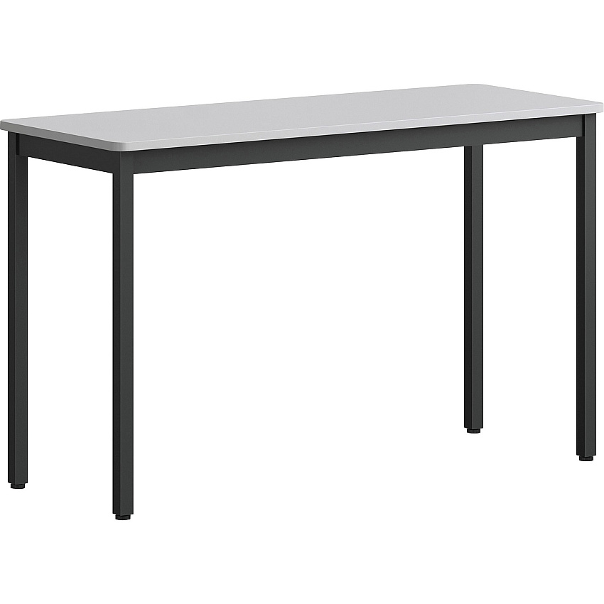 Lorell Utility Table Gray Rectangle, Laminated Top - Powder Coated Black Base - 500 lb Capacity - 47.25" Table Top Width x 18.13" Table Top Depth - 30" Height - Multipurpose - Assembly Required - Melamine Top Material - Steel Base Material - St (LLR60753)