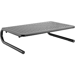 Lorell Monitor/Laptop Stand 20 lb Load Capacity - 5.50" Height x 14.50" Depth - Desktop - Steel - Black - For Monitor, Notebook - Ventilated, Rubber Pad, Non-skid - 1 Each (LLR18330) Lorell Monitor/Laptop Stand 20 lb Load Capacity - 5.50" Height x 14.50" Depth - Desktop - Steel - Black - For Monitor, Notebook - Ventilated, Rubber Pad, Non-skid - 1 Each (LLR18330)