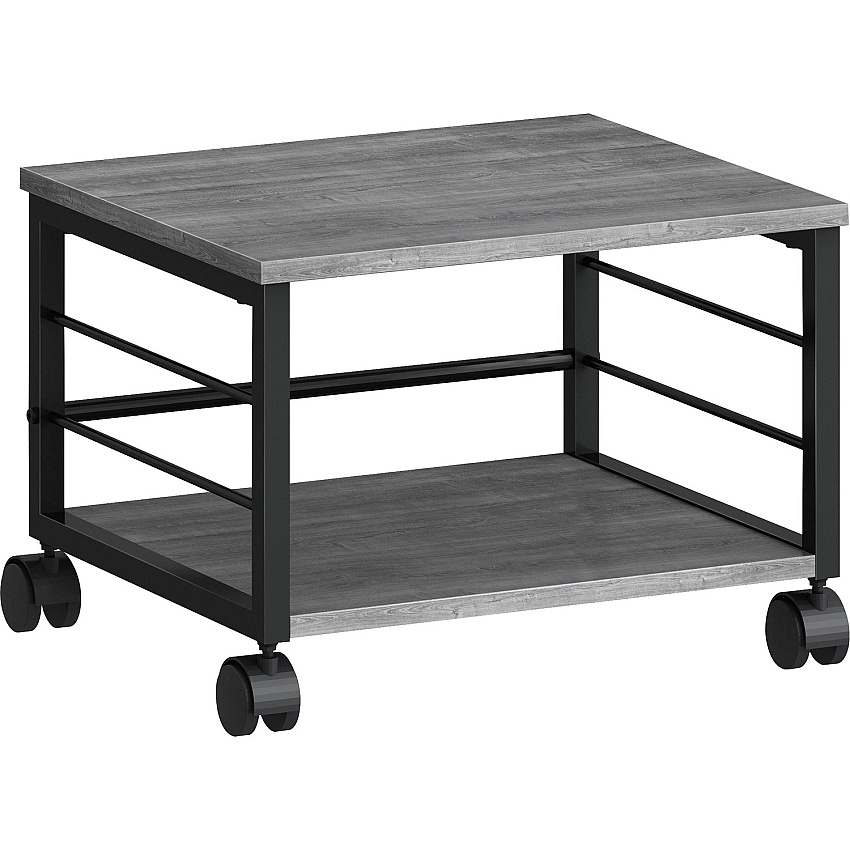 Lorell Underdesk Mobile Machine Stand 150 lb Load Capacity - 13.20" Height x 18.70" Width x 15.70" Depth - Desk - Powder Coated - Metal, Laminate, Polyvinyl Chloride (PVC) - Charcoal, Black - 1 Each (LLR60262)