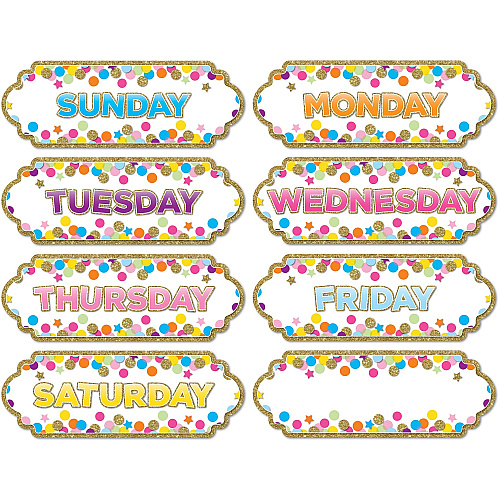 Ashley Magnetic Confetti Days Timesavers 8 - Die-cut, Write on/Wipe off - 1 Each - Multicolor (19006)