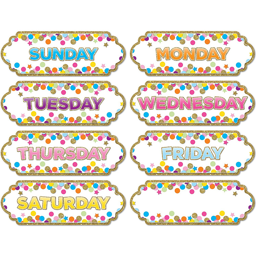 Ashley Magnetic Confetti Days Timesavers 8 - Die-cut, Write on/Wipe off - 1 Each - Multicolor (19006)