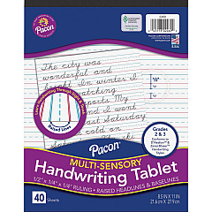 Pacon Multi-Sensory Ruled Handwriting Tablet Student - White - 1 Each (P2469) Pacon Multi-Sensory Ruled Handwriting Tablet Student - White - 1 Each (P2469)