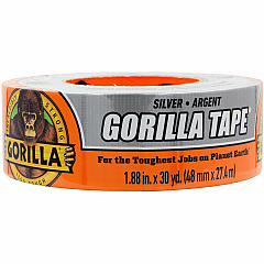 Gorilla Glue Gorilla Tape 30 yd Length x 1.88" Width - Silver - Weather Resistant, Moisture Resistant, UV Resistant, Temperature Resistant - For Project, Indoor, Outdoor, Rough Surface, Smooth Surface, Wood, Stone, Stucco, Brick, Metal, Vinyl - 1 (105634)