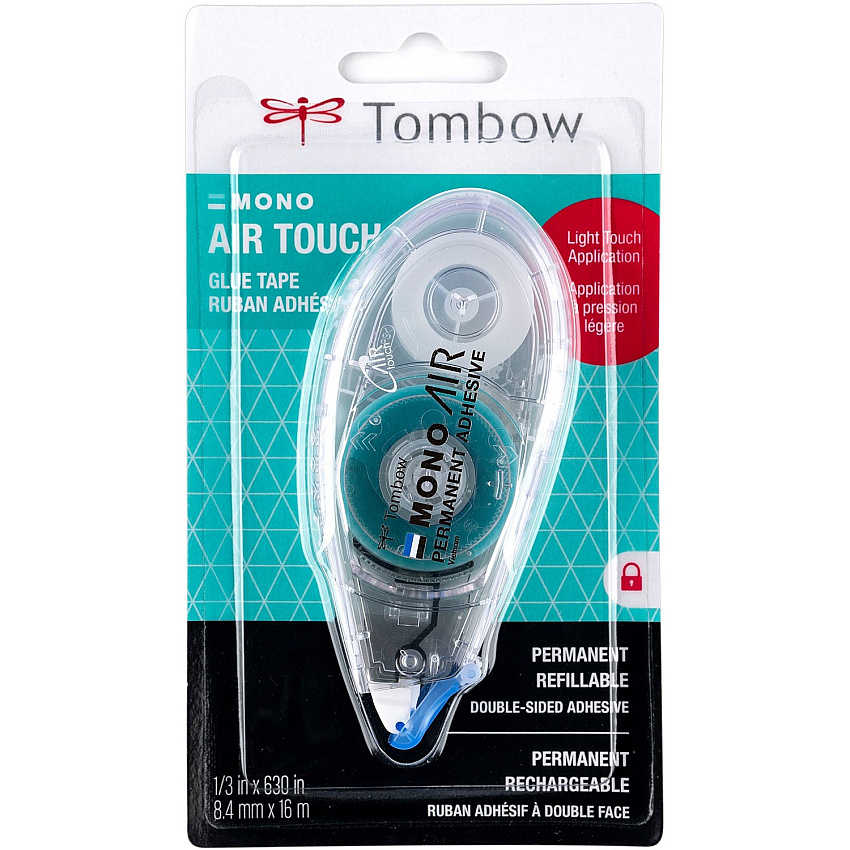 Tombow Air Touch Adhesive 17.50 yd Length x 0.33" Width - Dispenser Included - For Smooth Surface - 1 Each (62152)