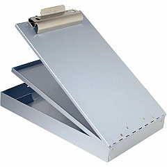 Saunders Cruiser Mate Form Holder with Storage 1" Clip Capacity - Top Opening - 8 1/2" x 14" Sheet Size - Aluminum - Gray - 1 Each (21018)