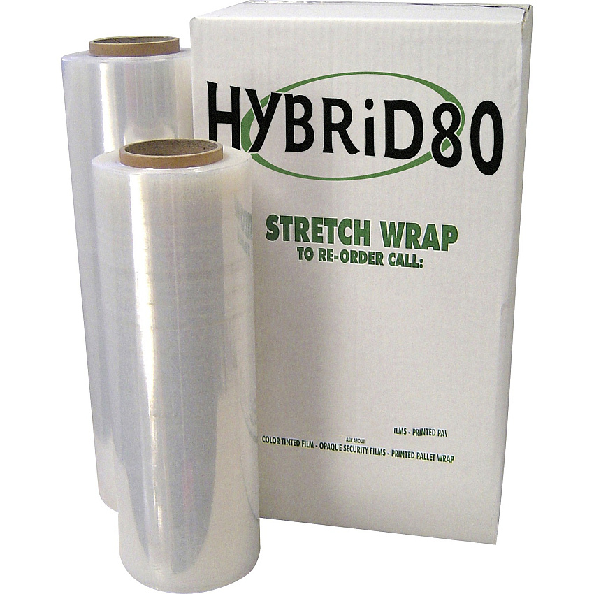 WP HYBRiD80 Pallet-tite Handwrap 18" Width x 1500 ft Length x 0.5 mil Thickness - Clear - 4 / Carton (HYB58)