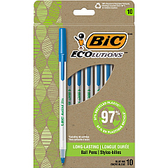 BIC Ecolutions Round Stic Ball Point Pen 1.0 mm Medium Pen Point - Blue Ink - Semi-transparent Barrel - 10 / Pack (GSME10BE) BIC Ecolutions Round Stic Ball Point Pen 1.0 mm Medium Pen Point - Blue Ink - Semi-transparent Barrel - 10 / Pack (GSME10BE)