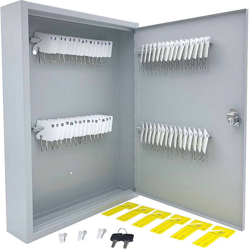 Huron Slotted Heavy-duty Key Cabinet Keyhole Slot, Heavy Duty, Durable - Gray - Steel - 1 Each (HASZ0128)