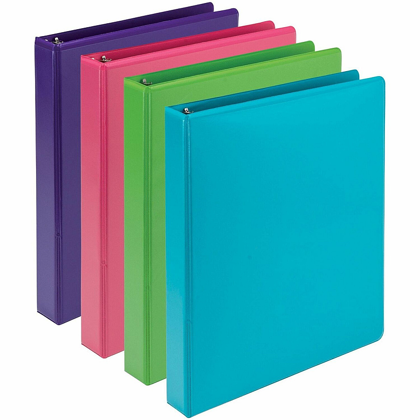 Samsill Earthchoice Durable View Binder 1" Binder Capacity - Letter - 8 1/2" x 11" Sheet Size - 200 Sheet Capacity - 3 Ring - Fastener: Round Ring - Pocket: 2, Internal - Chipboard - Assorted - Recycled - Bio-based, Durable, Clear Overlay, Flexi (MS48639)