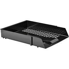 Deflecto AntiMicrobial Industrial Front-Load Tray 2.40" Height x 10.83" Width x 13.78" Depth - Desktop - Antimicrobial, Lightweight, Mildew Resistant, Front Loading - Black - Polystyrene - 1 Each (63905) Deflecto AntiMicrobial Industrial Front-Load Tray 2.40" Height x 10.83" Width x 13.78" Depth - Desktop - Antimicrobial, Lightweight, Mildew Resistant, Front Loading - Black - Polystyrene - 1 Each (63905)