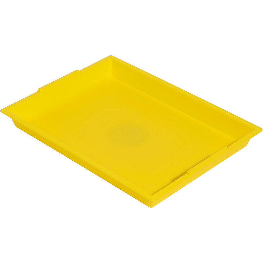 Deflecto Antimicrobial Finger Paint Tray Painting - 1.83" Height x 16.04" Width x 12.07" Depth - Yellow - Polypropylene, Plastic - 1 Each (39507YEL)