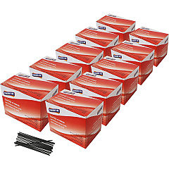 Genuine Joe Plastic Stirrers 5.5" Length - Plastic, Polypropylene - Black - 1000/Box - 10 / Carton (GJO03196CT)