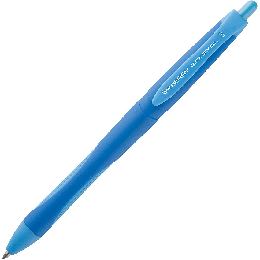 Serve Berry Quick-Dry Gel Ink Pen 0.7 mm Medium Pen Point - Retractable - Blue Ink - Gel-based - Blue Barrel - 1 Each (BRGEL0712MV)