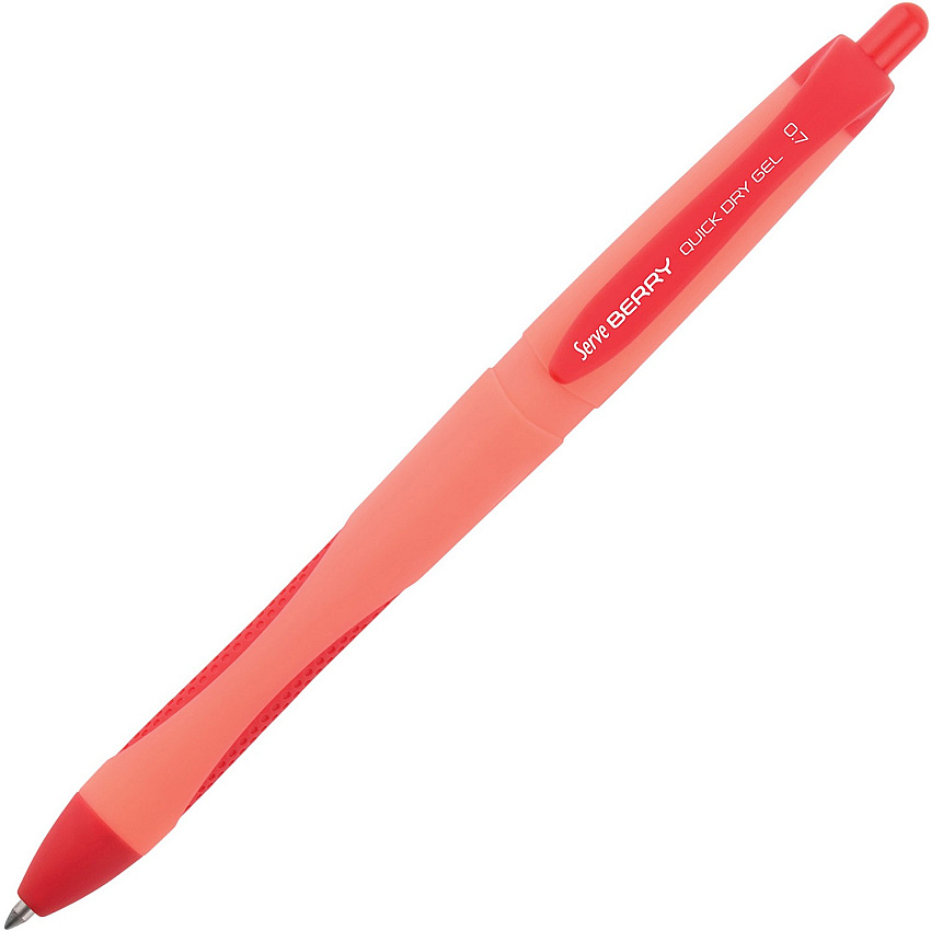Serve Berry Quick-Dry Gel Ink Pen 0.7 mm Medium Pen Point - Retractable - Red Ink - Gel-based - Red Barrel - 1 Each (BRGEL0712KRM)