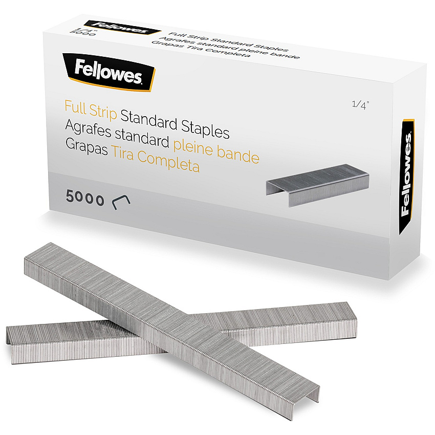 Fellowes ?" Full Strip of Staples 5000pk 1/4" - for Paper - Silver - 1 Each (5010801)