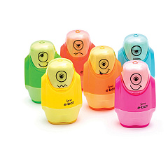 Serve E-Bot Eraser & Sharpener 2 Hole(s) - Plastic - Multicolor - 1 Each (EBOT9KTKR)