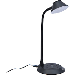 Data Accessories Company MP-323 LED Desk Lamp 5 W LED Bulb - Adjustable Brightness, Qi Wireless Charging, Flicker-free, Glare-free Light, Dimmable, Touch Sensitive Control Panel, Flexible Neck - Desk Mountable - Black - for Desk, Phone - 1 Each (02343) Data Accessories Company MP-323 LED Desk Lamp 5 W LED Bulb - Adjustable Brightness, Qi Wireless Charging, Flicker-free, Glare-free Light, Dimmable, Touch Sensitive Control Panel, Flexible Neck - Desk Mountable - Black - for Desk, Phone - 1 Each (02343)