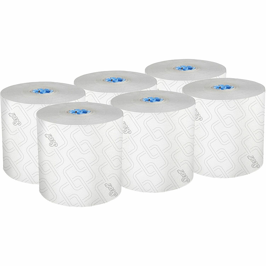 Scott Pro High-Capacity Hard Roll Towels with Elevated Design & Absorbency Pockets 7.50" Width x 700 ft Length - 1 3/4" Core - Elevated Scott Design - White - Paper - 6 / Carton (53925)