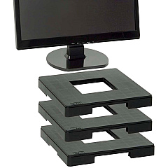 Data Accessories Company MP-106 Ergo Monitor Riser Block 77 lb Load Capacity - 1.25" Height x 12" Width x 12" Depth - Black - 1 Each - TAA Compliant (02151)