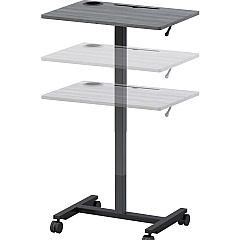 Lorell Height-adjustable Mobile Desk Weathered Charcoal Laminate Top - Powder Coated Base - Height Adjustable - 30" to 43.63" Adjustment - 43" Height x 26.63" Width x 19.13" Depth - Assembly Required - 1 Each (LLR84837) Lorell Height-adjustable Mobile Desk Weathered Charcoal Laminate Top - Powder Coated Base - Height Adjustable - 30" to 43.63" Adjustment - 43" Height x 26.63" Width x 19.13" Depth - Assembly Required - 1 Each (LLR84837)