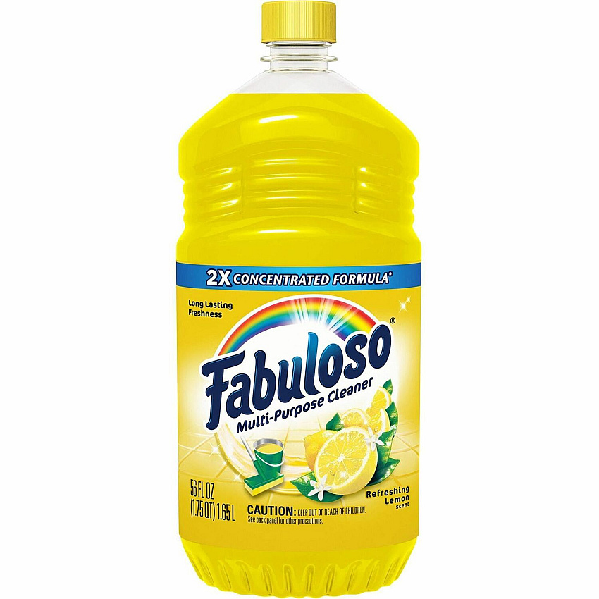 Fabuloso Multi-Purpose Cleaner For Multipurpose, Multi Surface - 56 fl oz (1.8 quart) - Lemon Scent - Rinse-free, Residue-free, Long Lasting - Yellow - 1 Bottle (MX06157A)