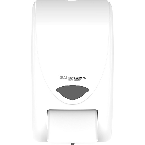 SC Johnson Proline Curve Manual Dispenser Manual - 2.11 quart Capacity - Anti-bacterial, Wear Resistant, Durable, Push Button, Hygienic, Locking Mechanism, Wall Mountable - White - 1 Each (WHB2LDP)