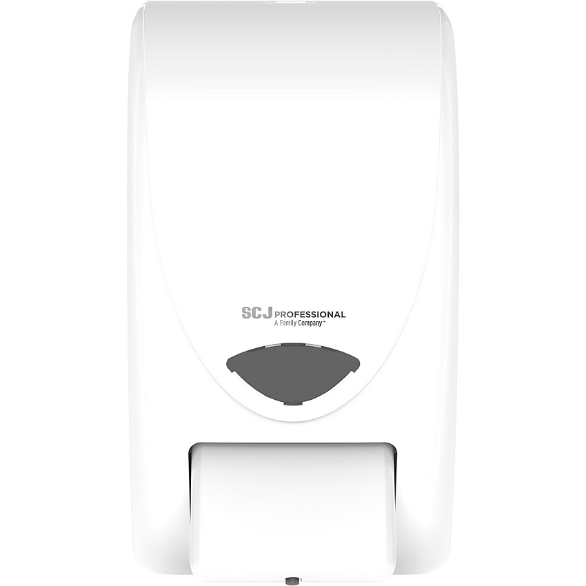 SC Johnson Proline Curve Manual Dispenser Manual - 2.11 quart Capacity - Anti-bacterial, Wear Resistant, Durable, Push Button, Hygienic, Locking Mechanism, Wall Mountable - White - 1 Each (WHB2LDP)