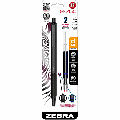 Zebra Pen G-750 Gel Retractable 0.7mm Black 1Pk 0.7 mm Medium Pen Point - Refillable - Retractable - Black Brass Barrel - 1 Pack (49811)