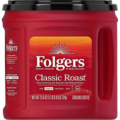 Folgers® Ground Classic Roast Coffee Medium - 25.9 oz Per Canister - Ground - Classic Roast - 1 Each (30407) Folgers® Ground Classic Roast Coffee Medium - 25.9 oz Per Canister - Ground - Classic Roast - 1 Each (30407)